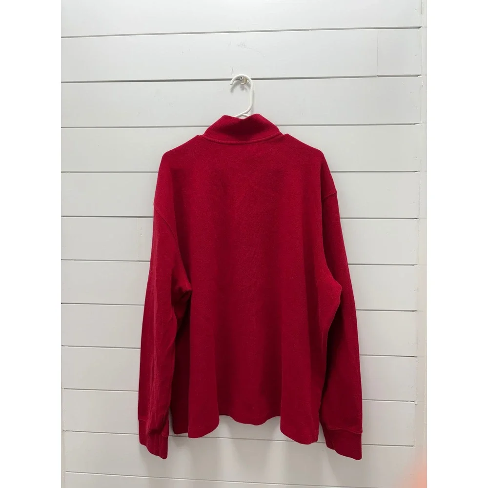 Polo Ralph Lauren Quarter 1/4 Zip Up Mock Neck Pullover Soft Cotton 2XL Red